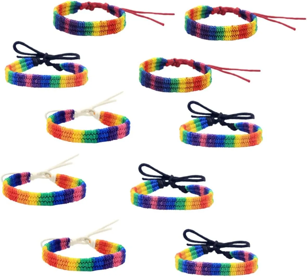 10pcs Rainbow Wrist Chain Sets Bead Bracelets Easy to Wear Creative Accessories for Pride Events
