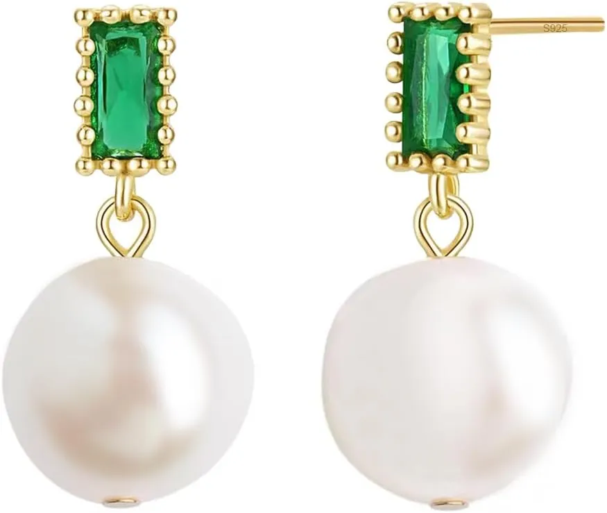 14K Gold Plated Earrings Baroque Pearls Earrings for Women Freshwater Pearl Earings with S925 Post