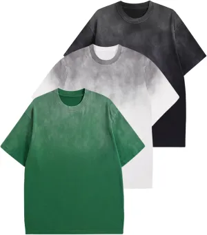 3 Pcs Mens Oversized T-Shirts Heavy Cotton Summer Unisex Vintage Tee Loose Short Sleeve Streetwear Casual Women Tshirts