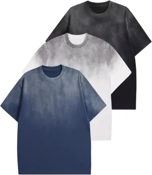 3 Pcs Mens Oversized T-Shirts Heavy Cotton Summer Unisex Vintage Tee Loose Short Sleeve Streetwear Casual Women Tshirts