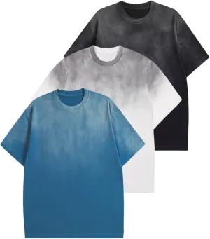 3 Pcs Mens Oversized T-Shirts Heavy Cotton Summer Unisex Vintage Tee Loose Short Sleeve Streetwear Casual Women Tshirts