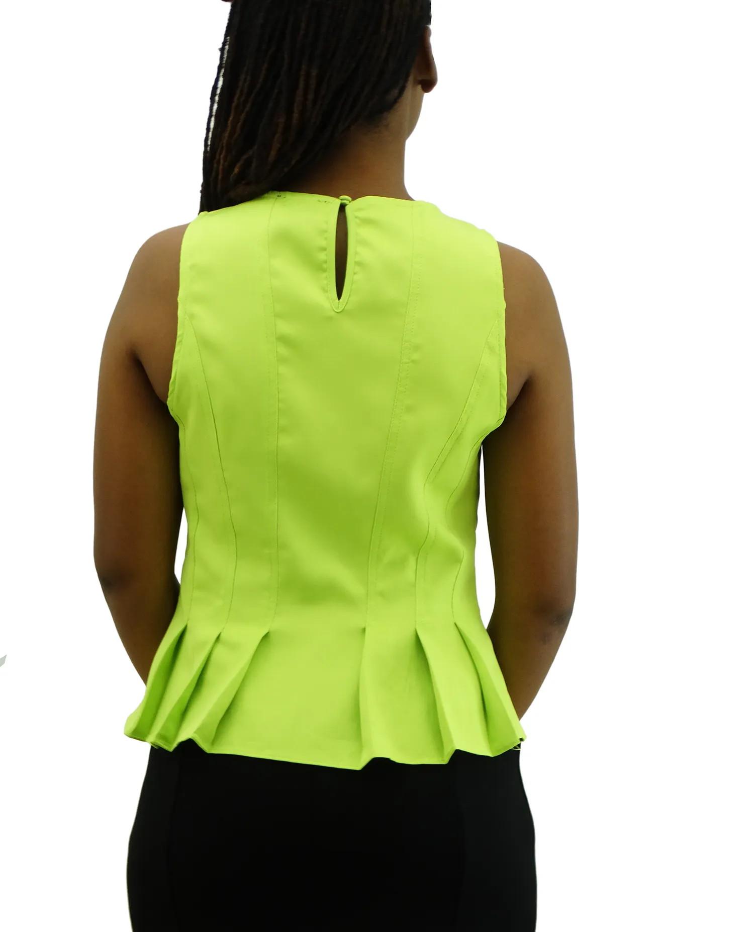 39260T, LADIES' SLEEVELESS PEPLUM TOP