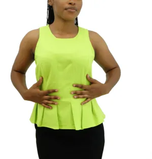39260T, LADIES' SLEEVELESS PEPLUM TOP