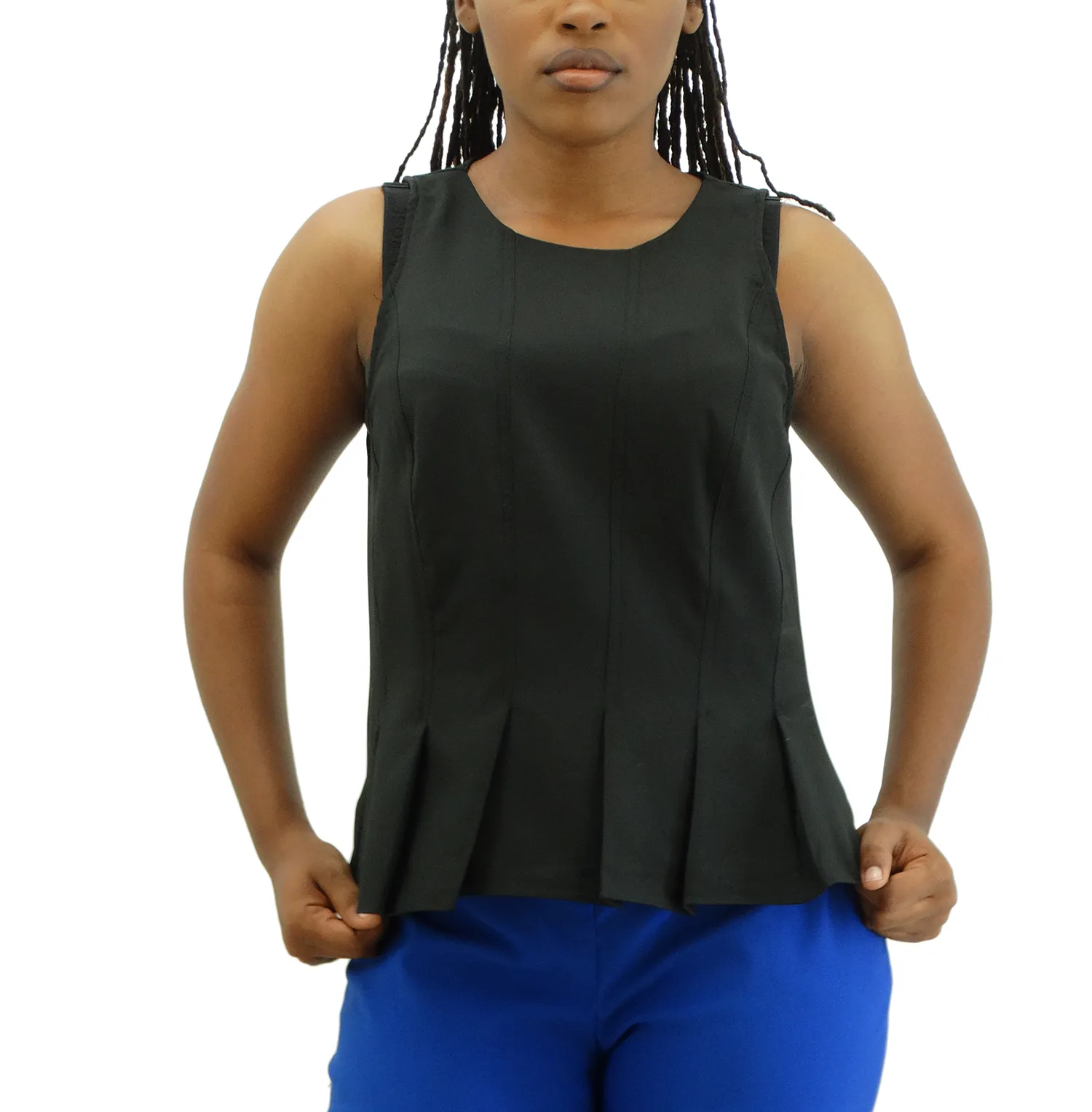 39260T, LADIES' SLEEVELESS PEPLUM TOP