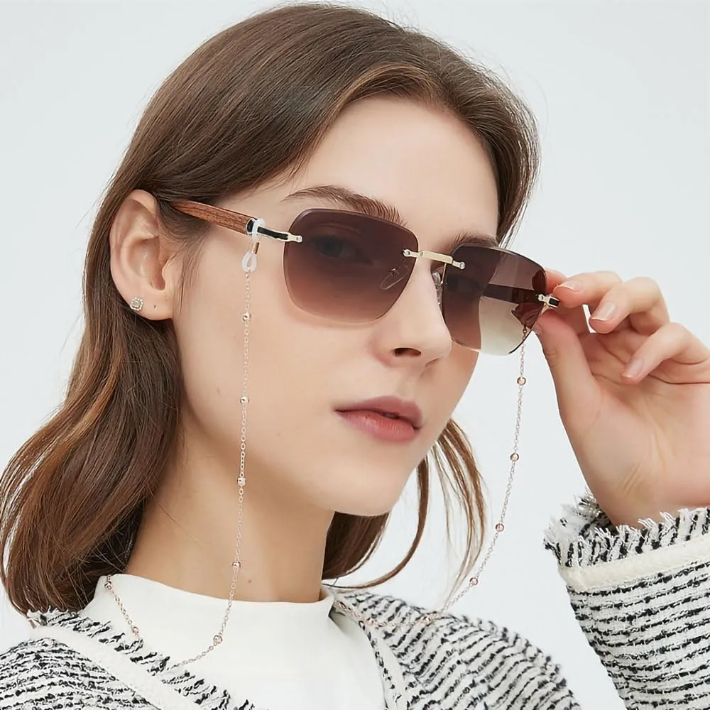 3PCS Women's Glasses Chain Fashion Glasses Chain, Glasses Frame Necklace Gold Bead Design Retro Simple Anti slip