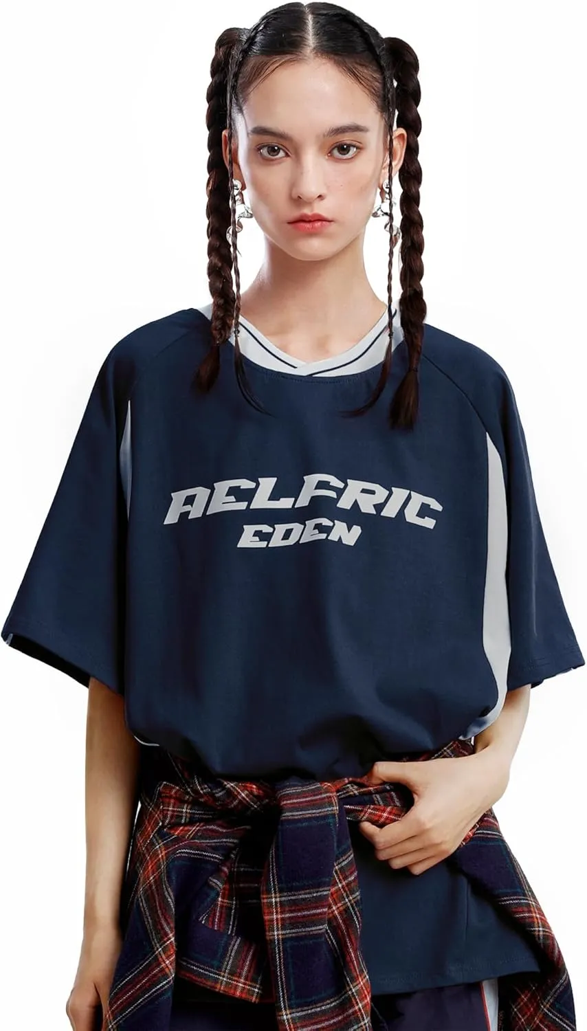 Aelfric Eden Graphic Tees Y2k Mens Oversized T Shirt Racing Streetwear Shirts Unisex Casual Summer Tops