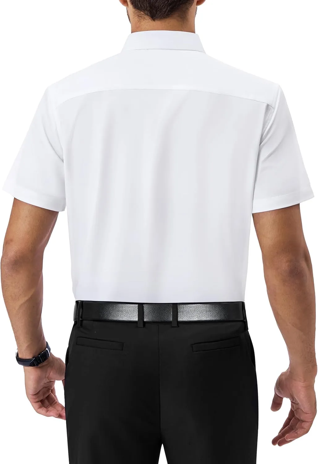 Alimens & Gentle Mens Short Sleeve Dress Shirts Regular Fit Stretch Wrinkle-Resistant Button Down Shirts