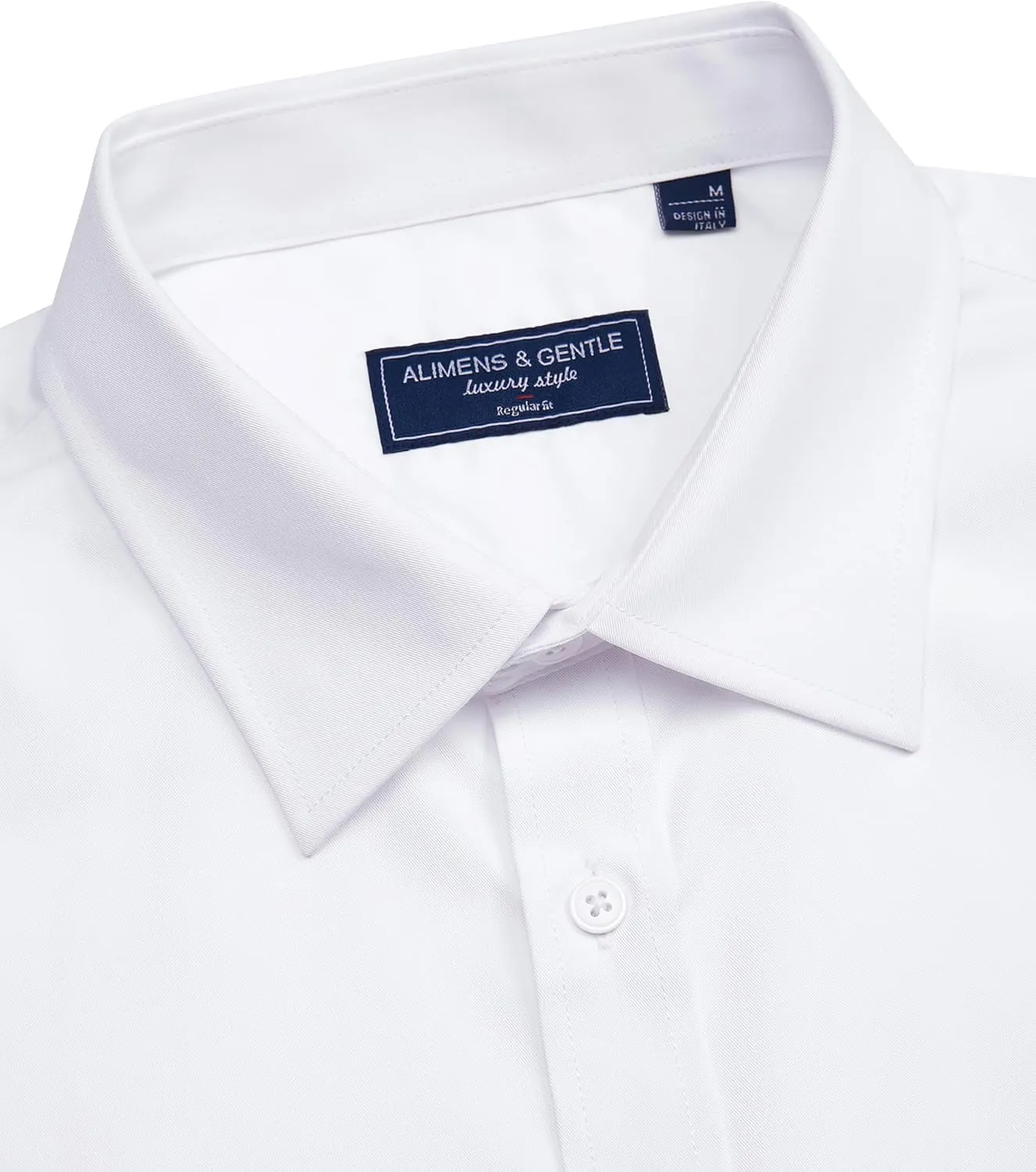Alimens & Gentle Mens Short Sleeve Dress Shirts Regular Fit Stretch Wrinkle-Resistant Button Down Shirts