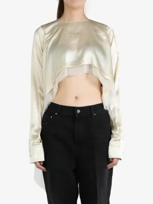 ANN DEMEULEMEESTER - Women Hedvig Cropped Asymmetric Shirt