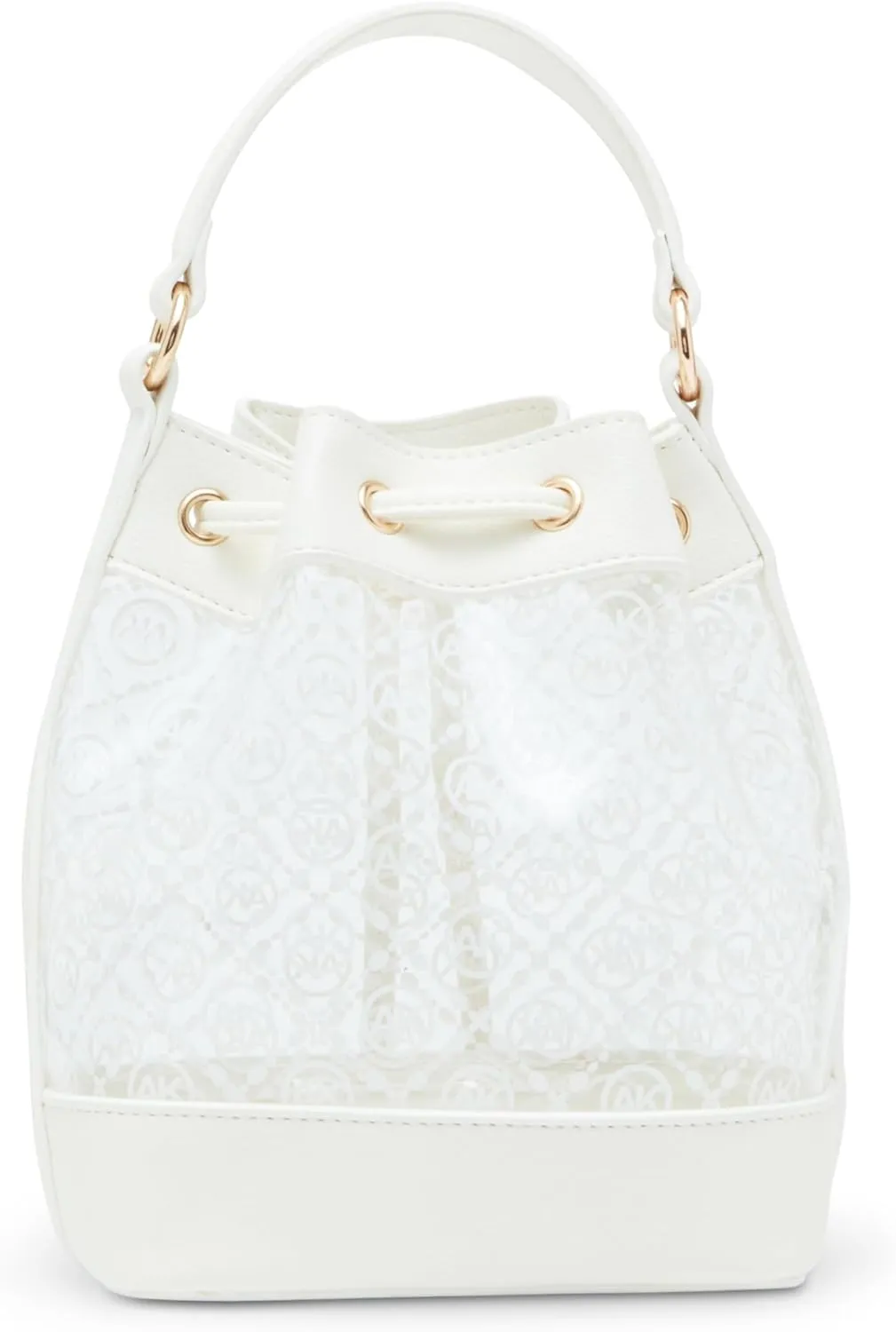 Anne Klein Ak Ring Logo Clear Bucket Crossbody with Card Case