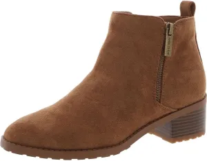Anne Klein Womens AKSAKARA Double Zipper Faux Suede Ankle Boots