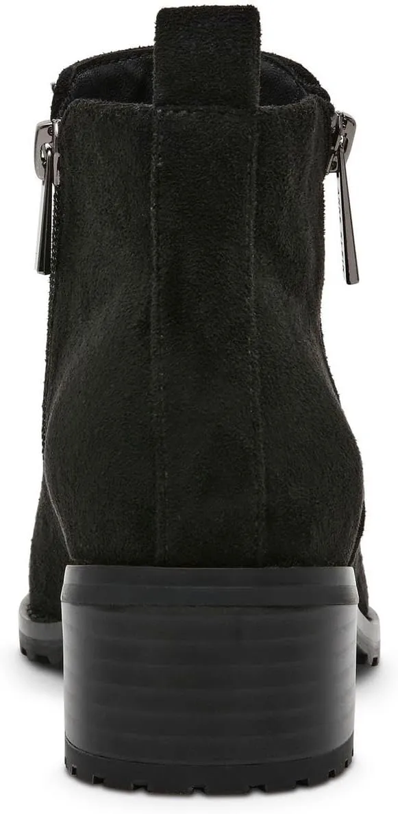 Anne Klein Womens AKSAKARA Double Zipper Faux Suede Ankle Boots