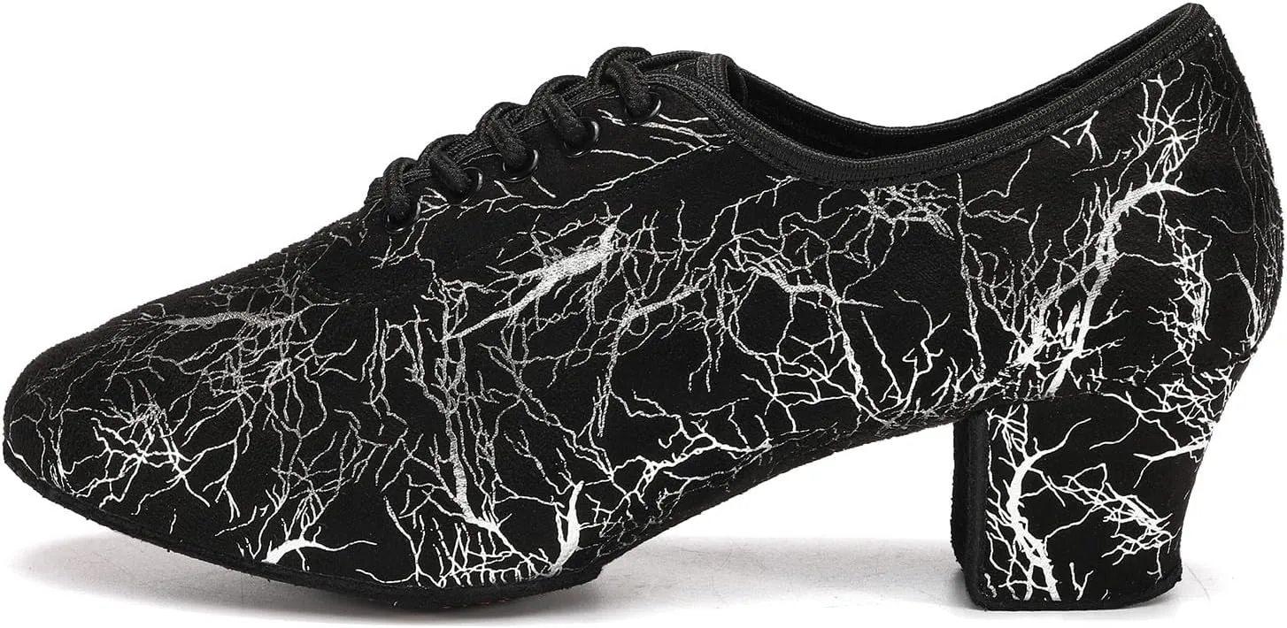 AOQUNFS Ballroom Dance Shoes Lace-up Latin Salsa Practice Teaching Dance Shoes for Women