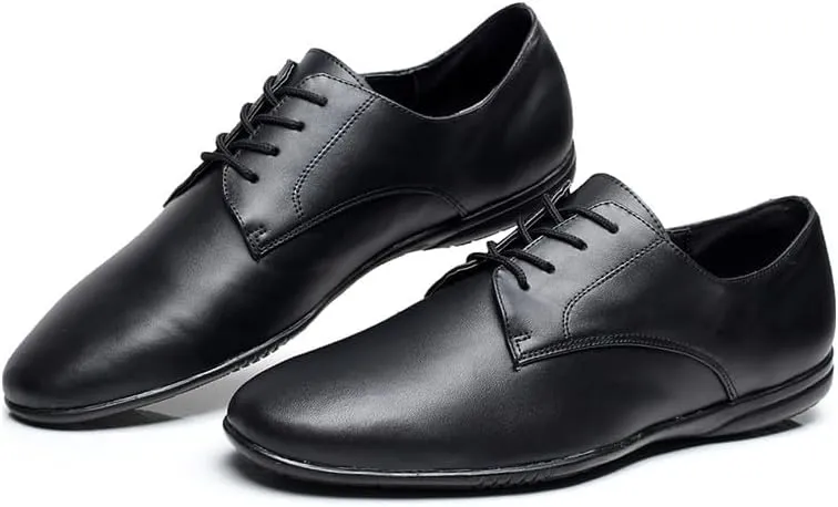 AOQUNFS Men's Latin Dance Shoes Black Leather Ballroom Tango Salsa Character Shoes,Model 9020