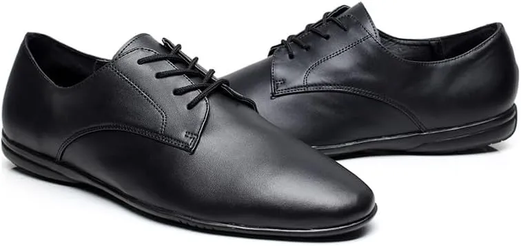 AOQUNFS Men's Latin Dance Shoes Black Leather Ballroom Tango Salsa Character Shoes,Model 9020