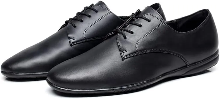 AOQUNFS Men's Latin Dance Shoes Black Leather Ballroom Tango Salsa Character Shoes,Model 9020