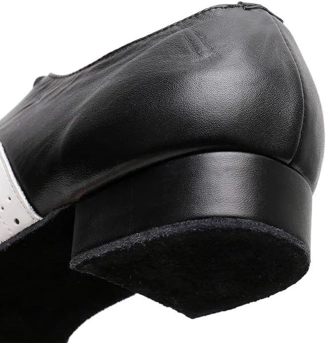 AOQUNFS Men's Latin Dance Shoes Black Patent Leather Leather Ballroom Tango Salsa Shoes,Model 8002