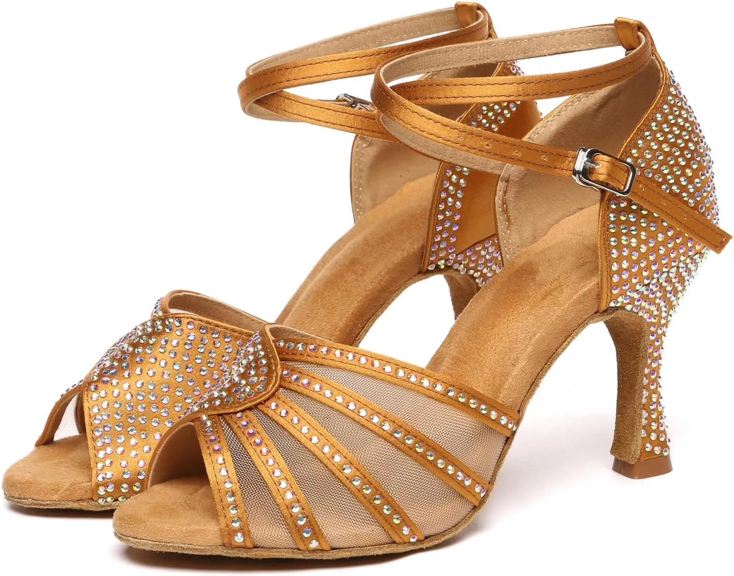 AOQUNFS Women Ballroom Dance Shoes Latin Salsa Practice Performance Dancing Shoes,L598