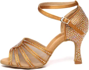 AOQUNFS Women Ballroom Dance Shoes Latin Salsa Practice Performance Dancing Shoes,L598