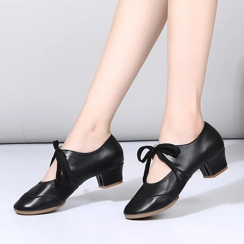 AOQUNFS Womens Dance Sneakers Ballroom Lace-up Modern Salsa Latin Jazz Practice Dance Shoes,YMJ-215