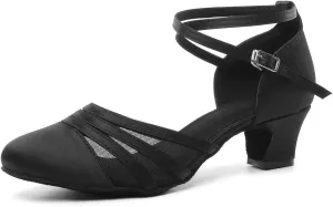AOQUNFS Women's Latin Dance Shoes Closed Toe Tango Salsa Ballroom Practice Peformance Dancing Shoes,Model L189