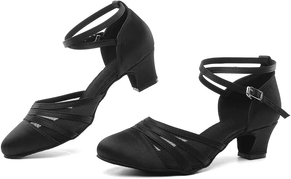AOQUNFS Women's Latin Dance Shoes Closed Toe Tango Salsa Ballroom Practice Peformance Dancing Shoes,Model L189
