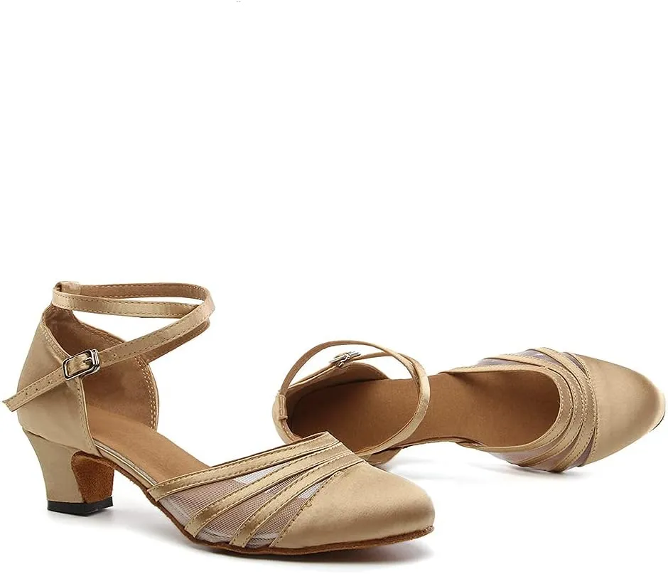 AOQUNFS Women's Latin Dance Shoes Closed Toe Tango Salsa Ballroom Practice Peformance Dancing Shoes,Model L189