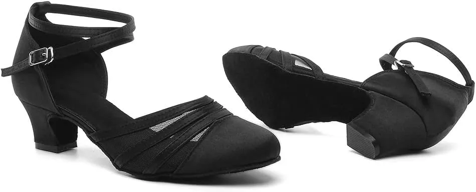 AOQUNFS Women's Latin Dance Shoes Closed Toe Tango Salsa Ballroom Practice Peformance Dancing Shoes,Model L189