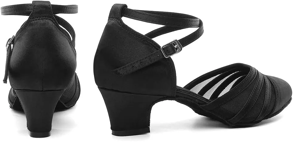 AOQUNFS Women's Latin Dance Shoes Closed Toe Tango Salsa Ballroom Practice Peformance Dancing Shoes,Model L189