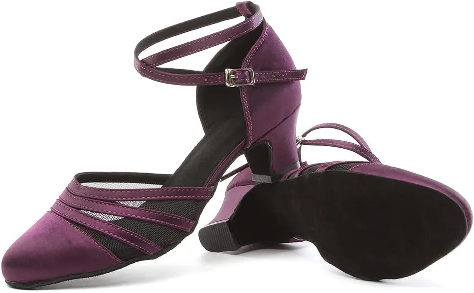 AOQUNFS Women's Latin Dance Shoes Closed Toe Tango Salsa Ballroom Practice Peformance Dancing Shoes,Model L189