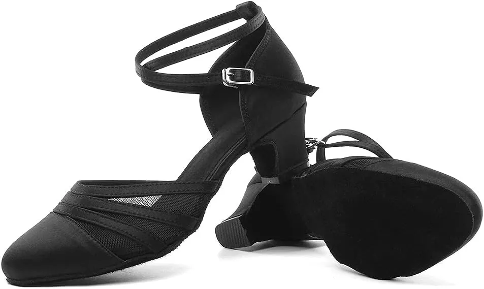 AOQUNFS Women's Latin Dance Shoes Closed Toe Tango Salsa Ballroom Practice Peformance Dancing Shoes,Model L189