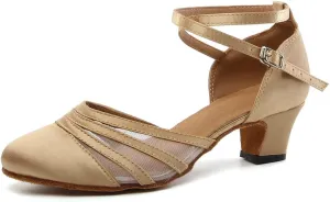 AOQUNFS Women's Latin Dance Shoes Closed Toe Tango Salsa Ballroom Practice Peformance Dancing Shoes,Model L189
