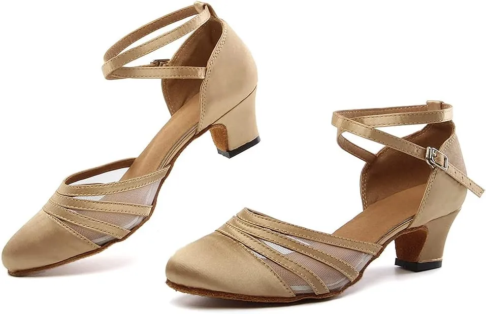 AOQUNFS Women's Latin Dance Shoes Closed Toe Tango Salsa Ballroom Practice Peformance Dancing Shoes,Model L189