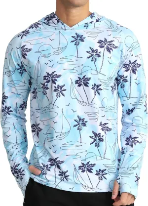 APTRO Men's UPF 50  Sun Protection Long Sleeve Hoodie Shirts UV Outdoor Fishing Shirts SPF Rash Guard Shirts for Men
