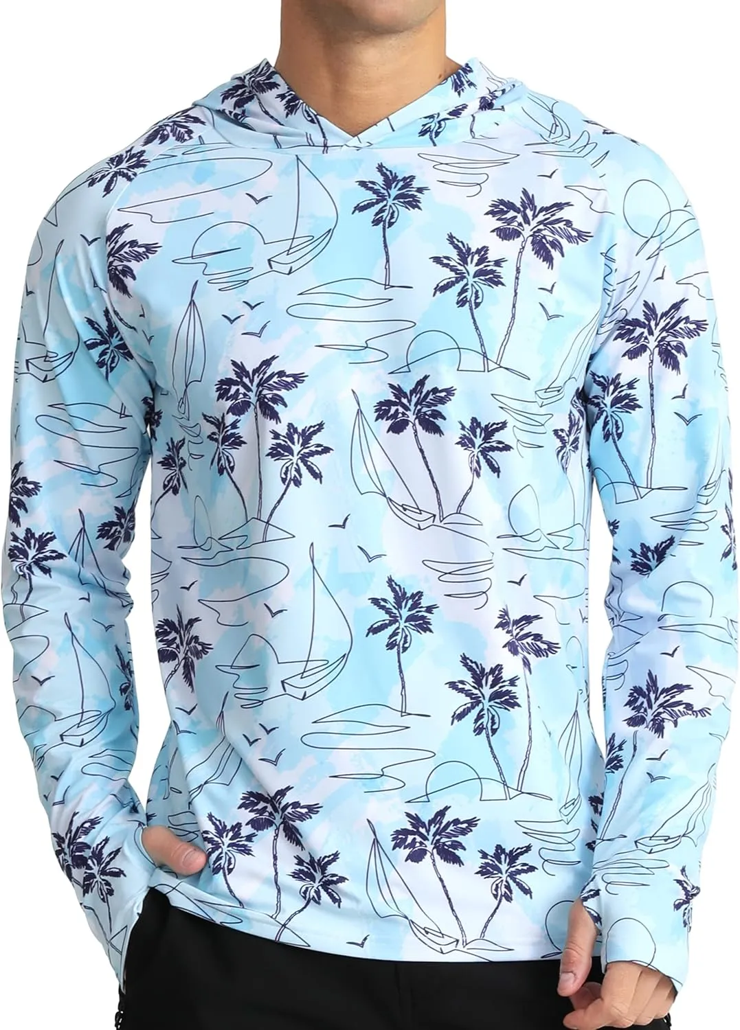 APTRO Men's UPF 50  Sun Protection Long Sleeve Hoodie Shirts UV Outdoor Fishing Shirts SPF Rash Guard Shirts for Men