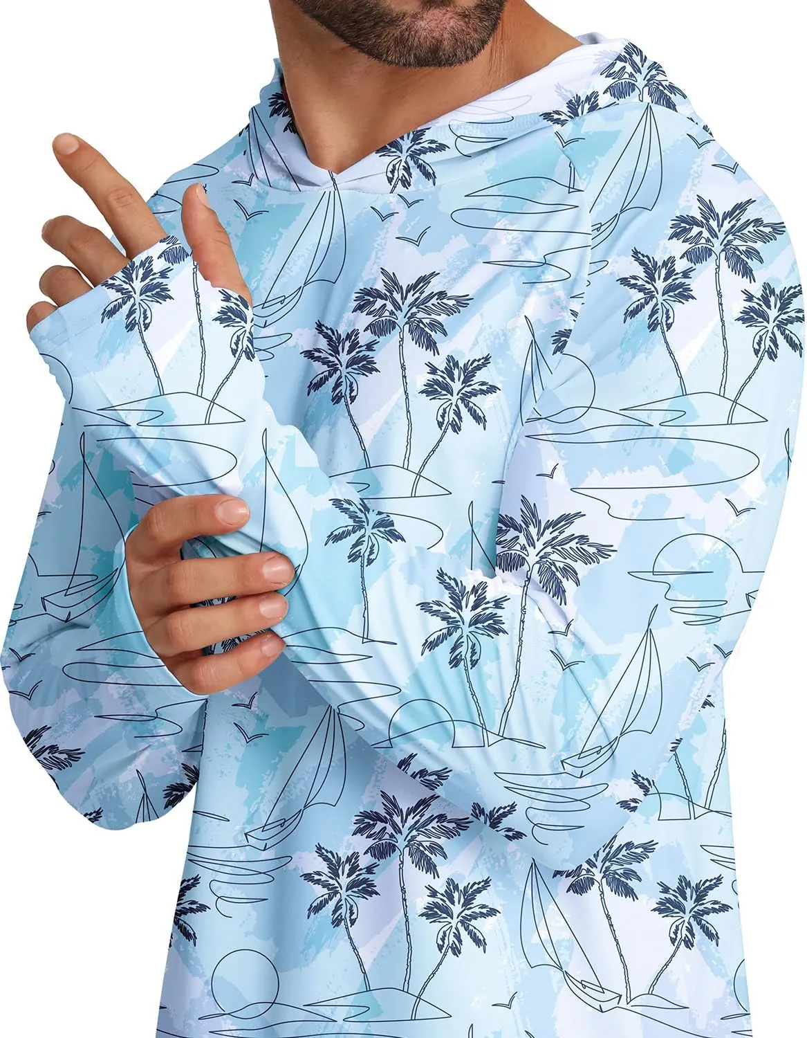 APTRO Men's UPF 50  Sun Protection Long Sleeve Hoodie Shirts UV Outdoor Fishing Shirts SPF Rash Guard Shirts for Men