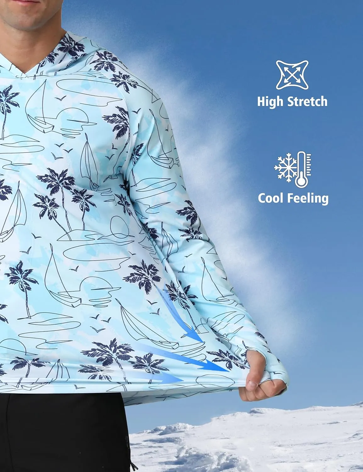 APTRO Men's UPF 50  Sun Protection Long Sleeve Hoodie Shirts UV Outdoor Fishing Shirts SPF Rash Guard Shirts for Men