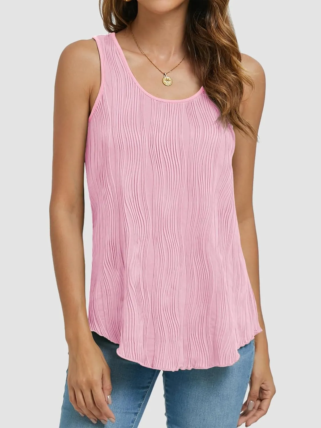 ATHMILE Women's Dressy Business Casual Tank Tops Summer Sleeveless Trendy Spring Blouses Flowy Work Shirts