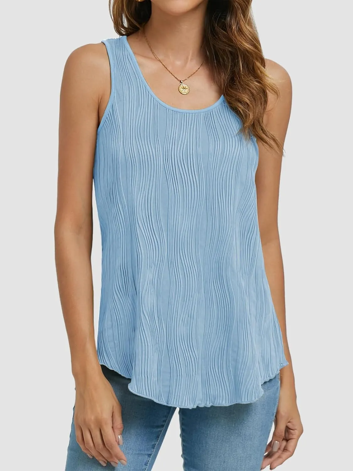 ATHMILE Women's Dressy Business Casual Tank Tops Summer Sleeveless Trendy Spring Blouses Flowy Work Shirts