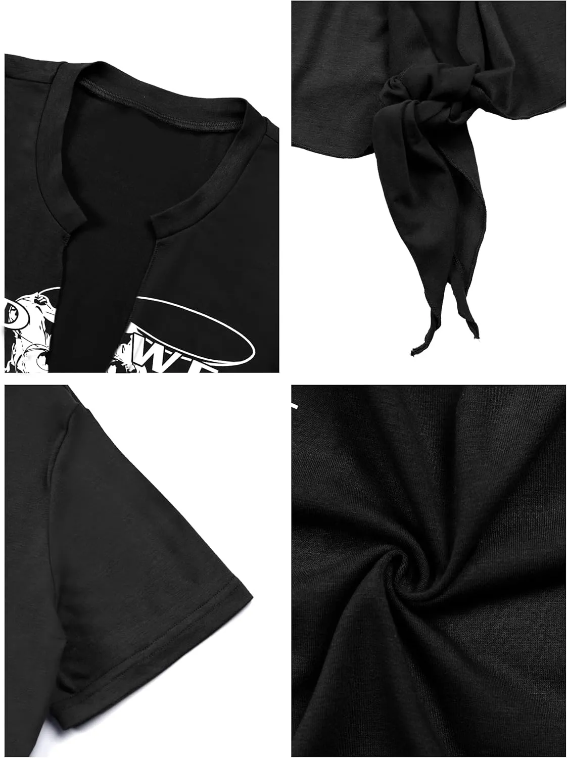 Avanova Women Sexy Tie Front Crop Tops Short Sleeve Summer Casual Club Tee Shirt