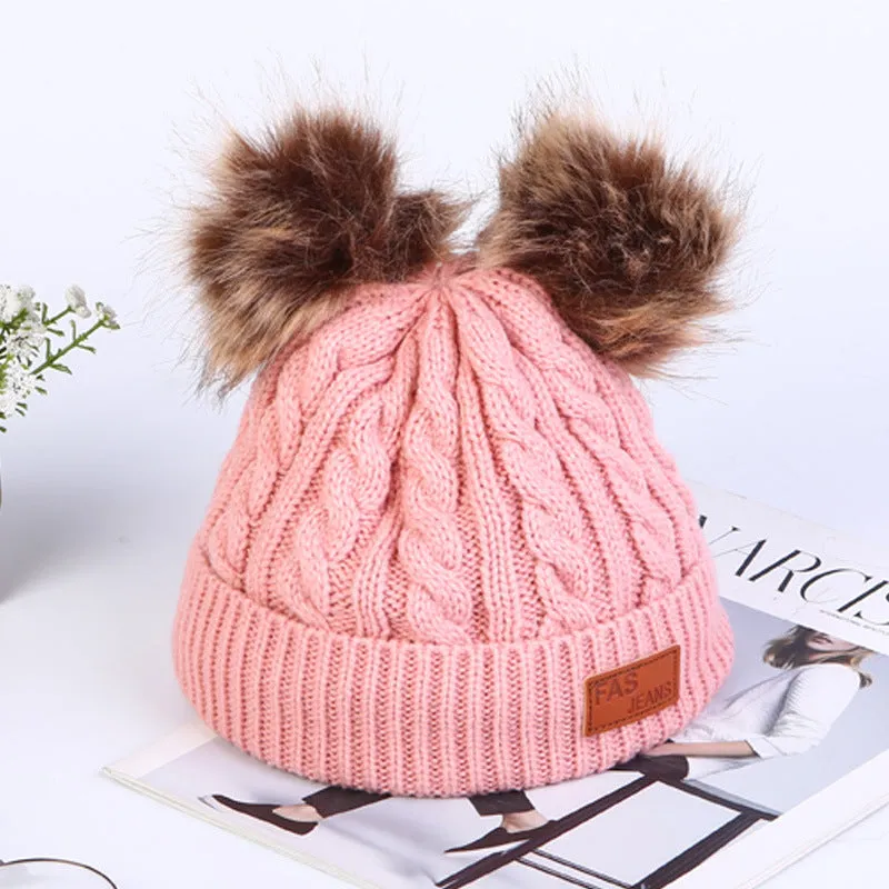 Baby girl princess earmuffs child braid hat