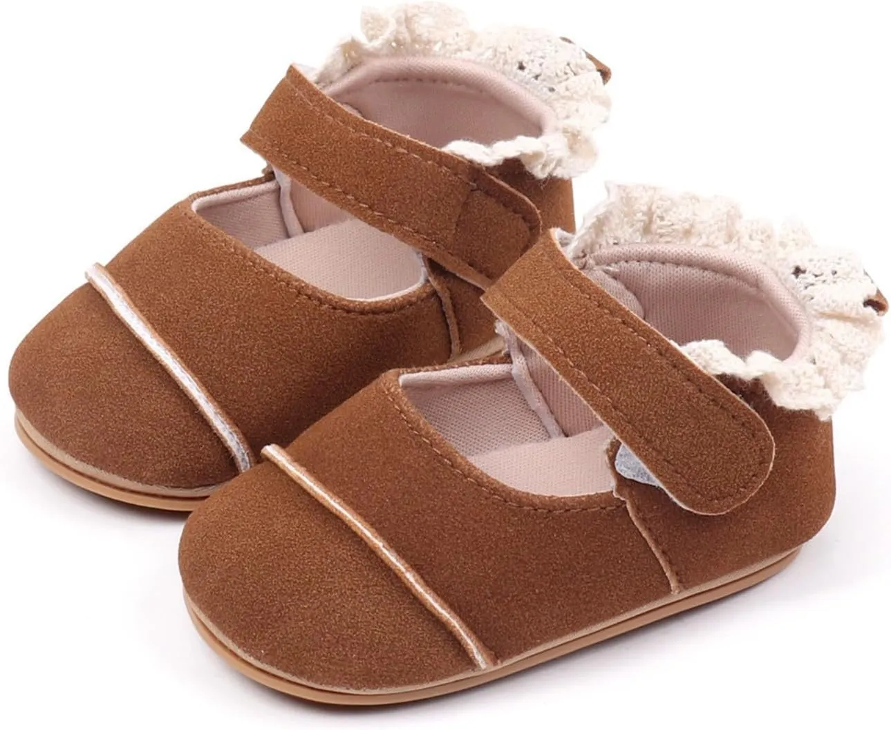 Baby Girls First Walking Shoes Infant Breathable Lightweight Slip On Slippers Casual Walking Shoes with Ankle Strap