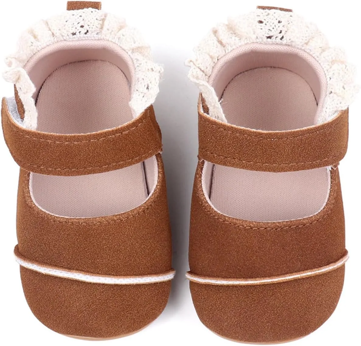 Baby Girls First Walking Shoes Infant Breathable Lightweight Slip On Slippers Casual Walking Shoes with Ankle Strap
