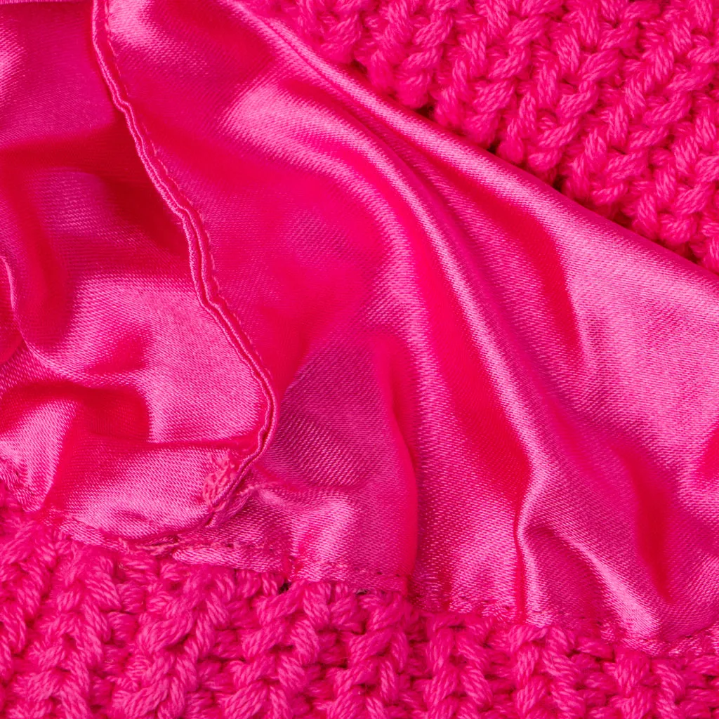 Barbie™ Toddler Neon Pink Satin Lined Pom Beanie