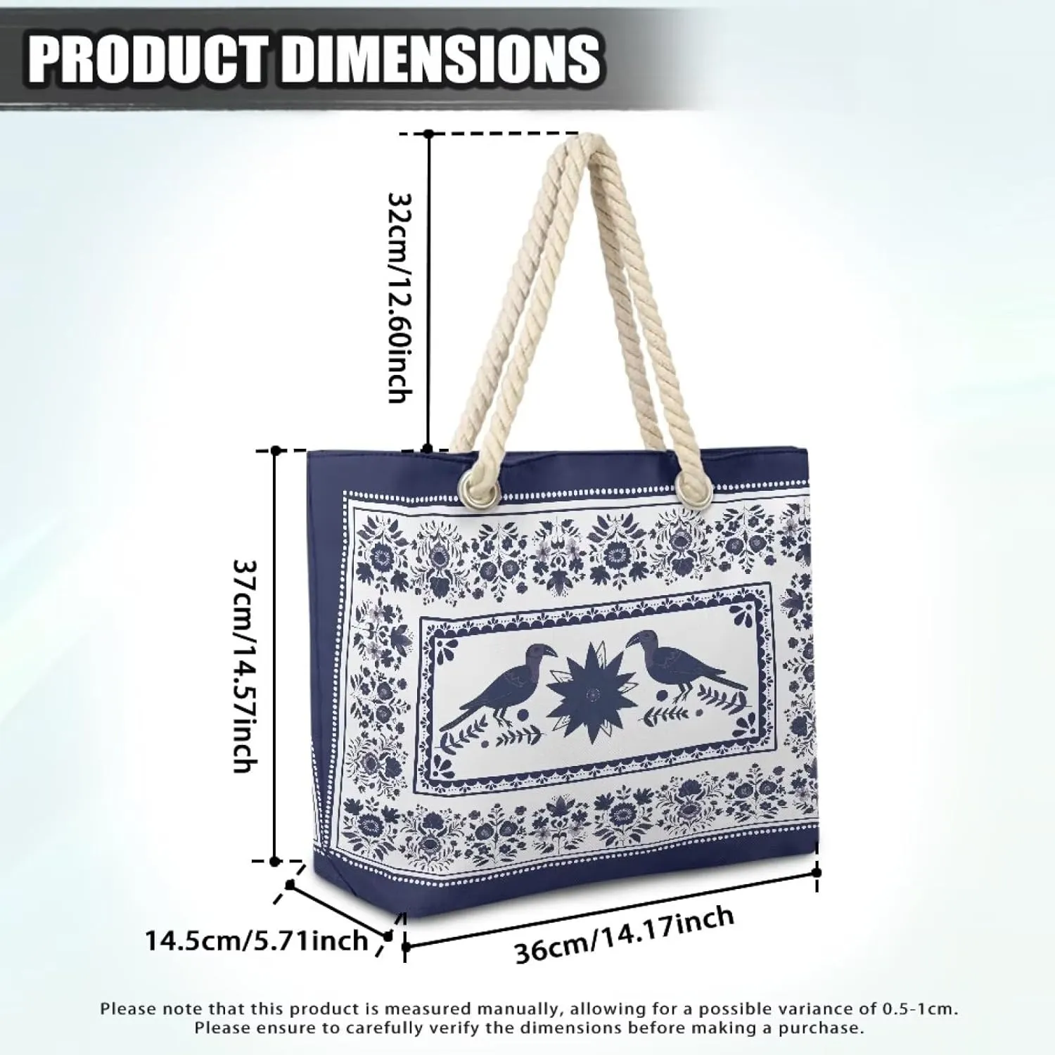 Beach Tote Bag for Women and Men with Hemp Rope Handle Large Capacity Handbag Trendy Travel Pool Summer Bags