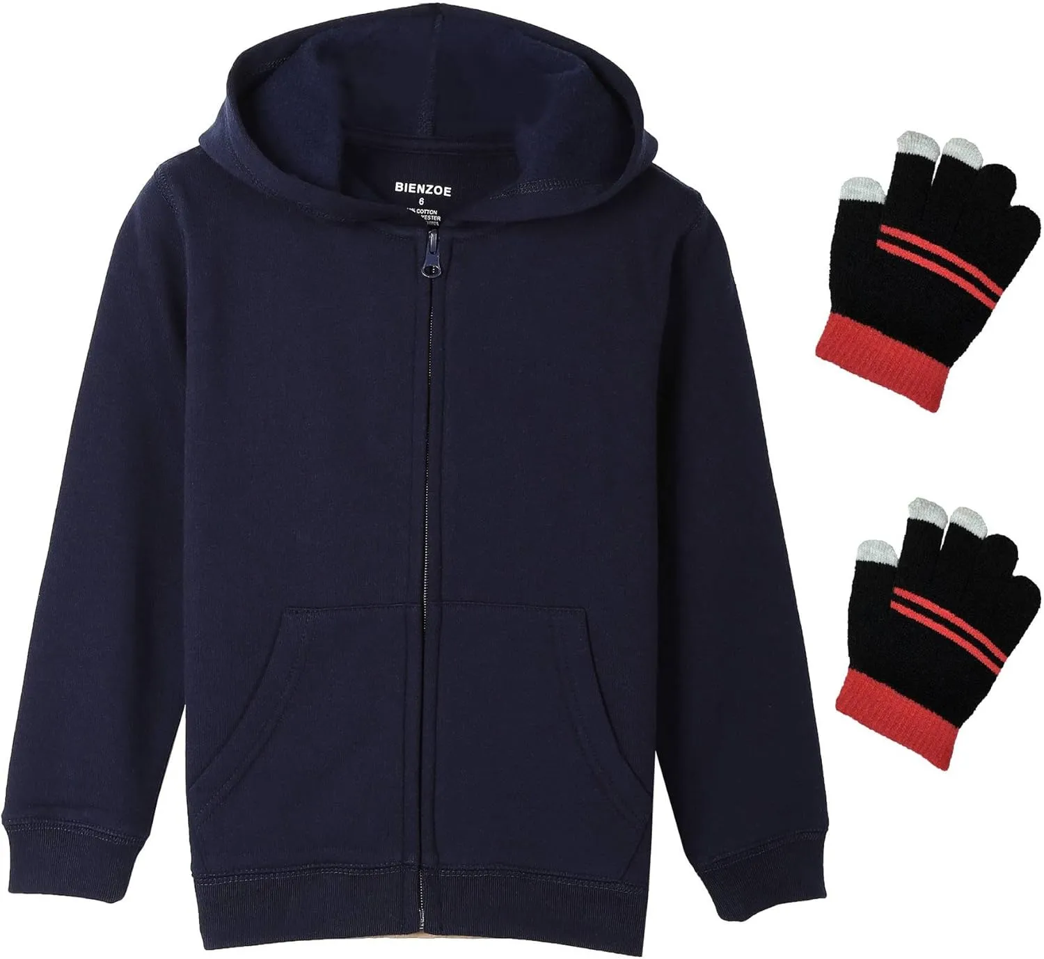 Bienzoe Girls Full Zip Hoodie: Kids Soft Fleece School Uniform Sweatshirt
