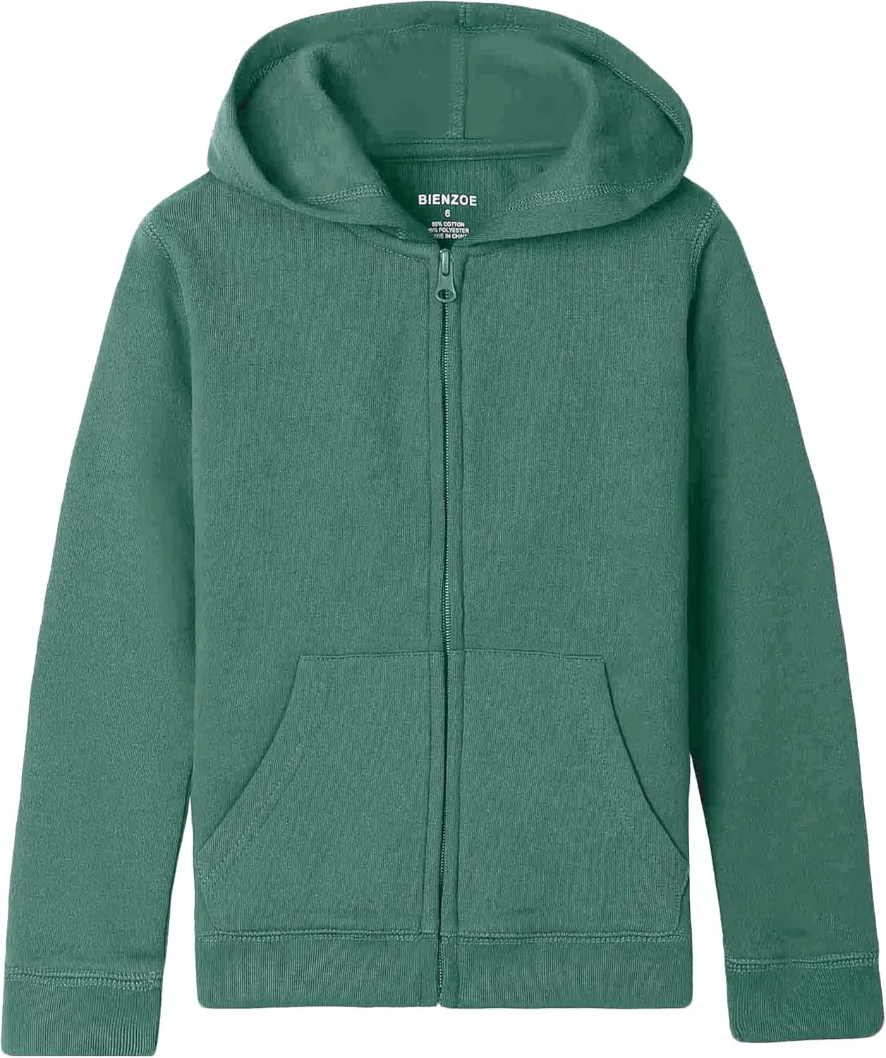 Bienzoe Girls Full Zip Hoodie: Kids Soft Fleece School Uniform Sweatshirt