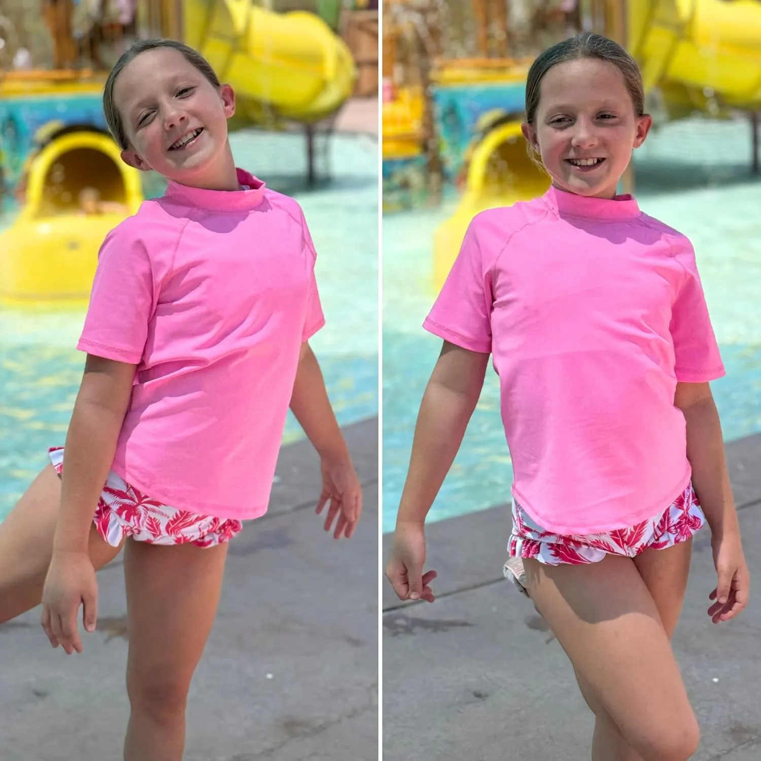 BIG ELEPHANT 3 Pack Kids Short Sleeve Rash Guard Shirt UPF 50  Protection Swimwear Quick Dry Swim Tee Youth Rashguard