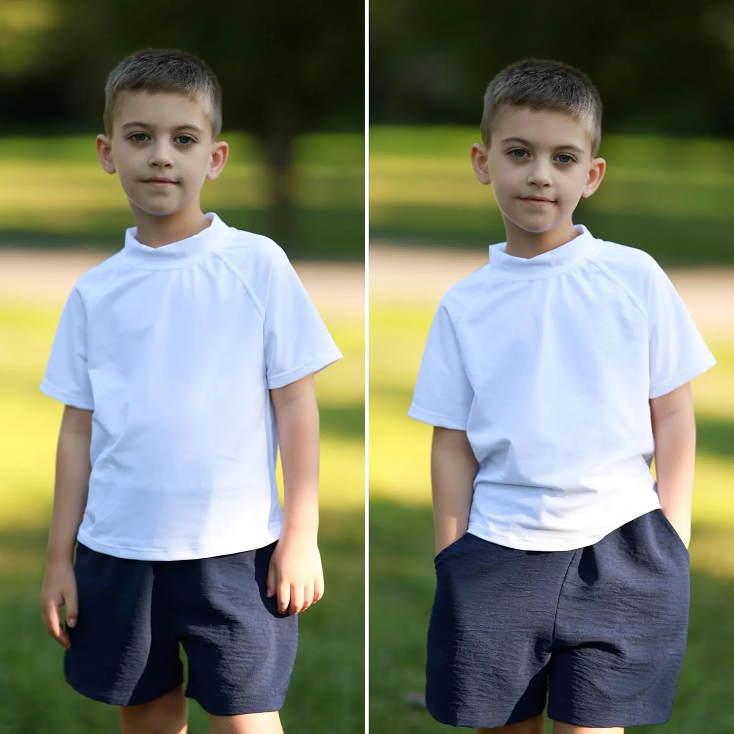 BIG ELEPHANT 3 Pack Kids Short Sleeve Rash Guard Shirt UPF 50  Protection Swimwear Quick Dry Swim Tee Youth Rashguard