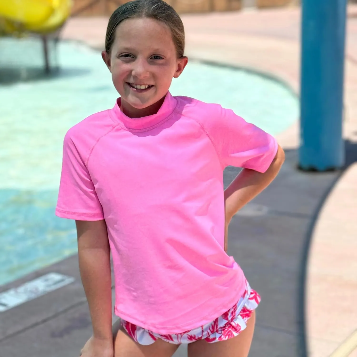 BIG ELEPHANT 3 Pack Kids Short Sleeve Rash Guard Shirt UPF 50  Protection Swimwear Quick Dry Swim Tee Youth Rashguard